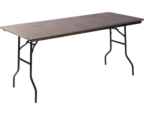 Table de salle à manger VEBA 122 x 76 cm bois marron Table pliante avec cadre en métal et plateau en bois