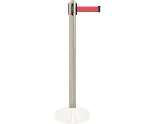 Borne extractible en acier inoxydable avec bande en nylon rouge 205 cm (sans pied)