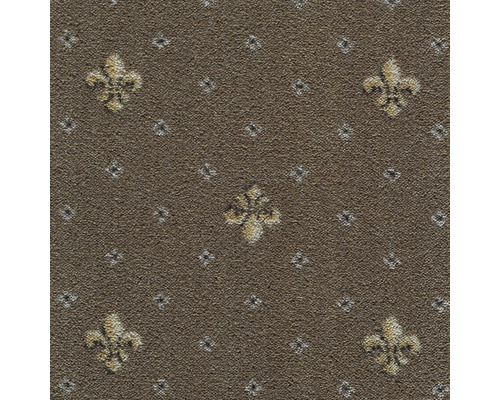 Moquette Velours Locanda beige foncé FB34 largeur 400 cm (au mètre) Vue détaillée d'un tapis à motif de lys