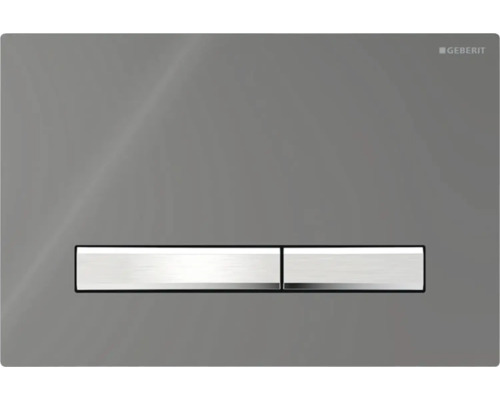 Plaque de commande GEBERIT Sigma 50 plaque verre fumé en miroir / bouton chrome brillant 115.788.SD.2 Plaque de déclenchement Geberit pour chasse d'eau de WC