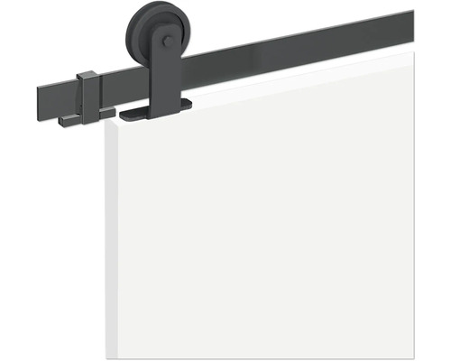 Schiebetürbeschlag mit Schiene und Rolle