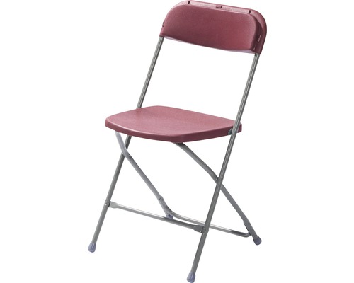 Chaise pliante VEBA Budget en acier gris rouge