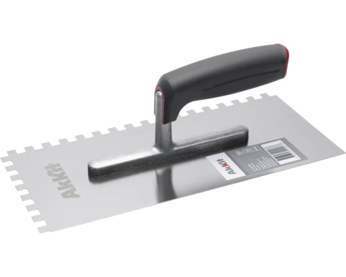 Truelle lissante en acier inoxydable Akkit dentée E 8 Spatule dentée avec manche