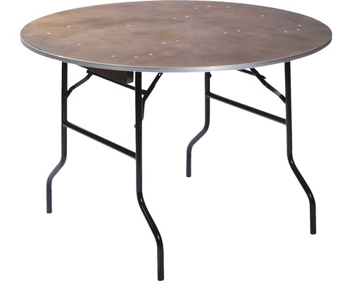 Table pliante ronde avec structure en métal