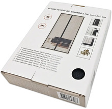 Emballage d'un rideau magnétique noir, 100 x 210 cm, en polyester.