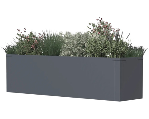 Rechteckiger Pflanzkasten mit Bepflanzung