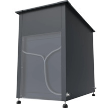 Réservoir d'eau de pluie gris avec indicateur de niveau transparent