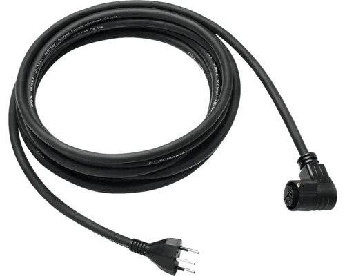 Schwarzes Stromkabel mit Stecker