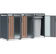 Mülltonnenbox für drei Mülltonnen mit Türen