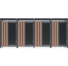 Mülltonnenbox mit Holz- und Metallelementen