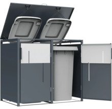 Mülltonnenbox für zwei Mülltonnen mit Kippvorrichtung