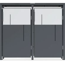 Doppeltür aus Metall und Glas für den Aussenbereich