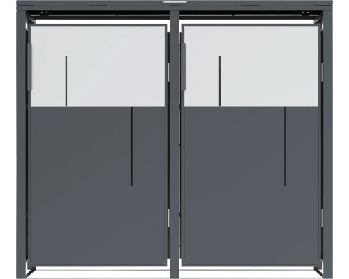 Doppeltür aus Metall und Glas für den Aussenbereich