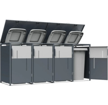 Mülltonnenbox für vier Mülltonnen mit Deckel