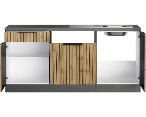 Spülenunterschrank mit Türen und Holzfront