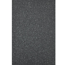 Nahaufnahme einer grauen Küchenarbeitsplatte mit gesprenkelter Textur.