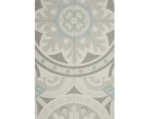 Fliesenmuster mit floralen Motiven und Ornamenten