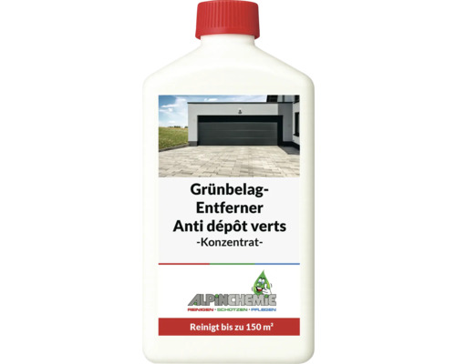 Grünbelag Entferner Konzentrat in einer Kunststoffflasche