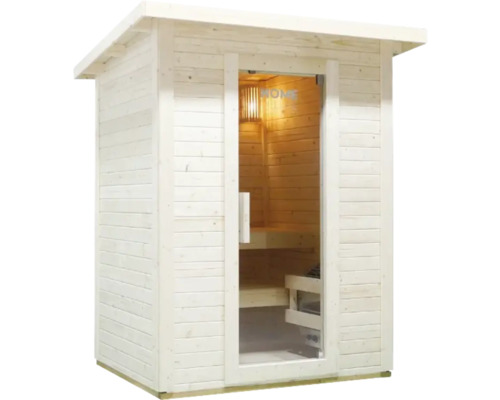 Sauna en bois avec porte en verre