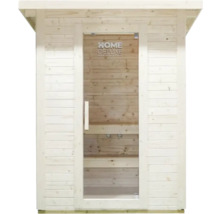 Sauna en bois avec porte en verre