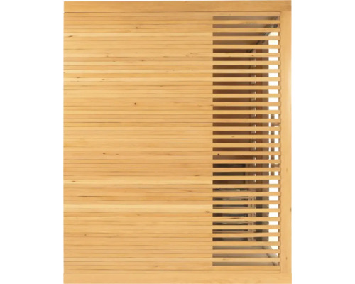 Holzfassade mit horizontalen Latten