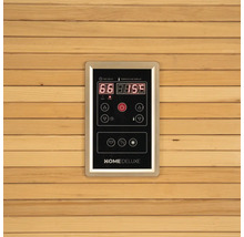 Bedienelement einer Sauna mit digitaler Anzeige und Tasten zur Steuerung