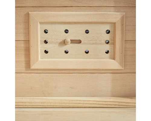 Ventilation de sauna en bois avec curseur réglable