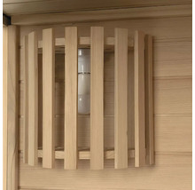 Lampe de sauna avec grille de protection en bois