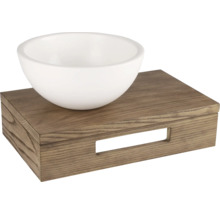 Lavabo sur étagère en bois pour salle de bain