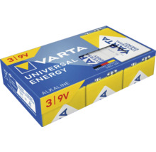 Varta Universal Energy Pile alcaline bloc 9 volts, lot de 3