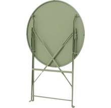 Zusammengeklappter runder Gartentisch