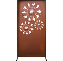 Écran d'intimité en métal avec motif floral