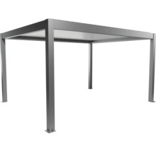 Pergola de terrasse grise autoportante en aluminium