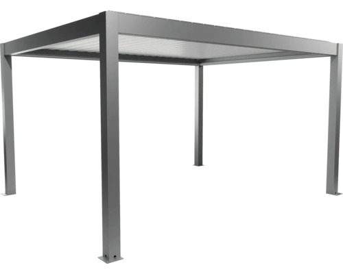 Pergola de terrasse grise autoportante en aluminium