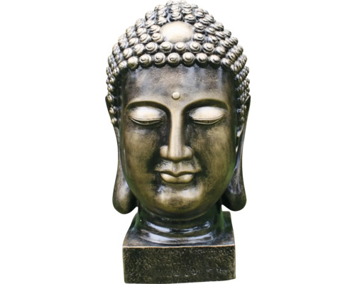 Sculpture de tête de Bouddha sur socle