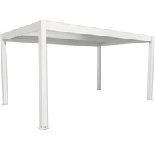 Freistehende weiße Pergola mit Lamellendach