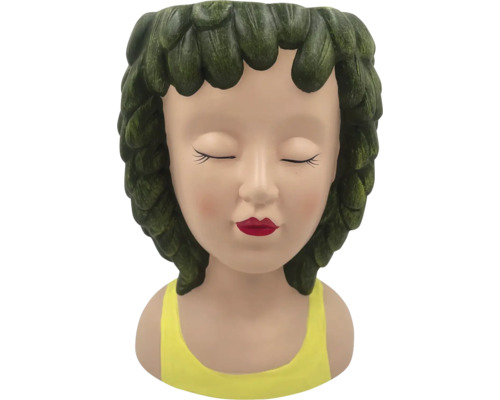 Pot de fleurs en forme de tête de fille