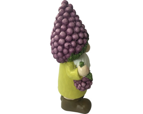 Nain de jardin avec motif de raisins, décoration pour l'extérieur