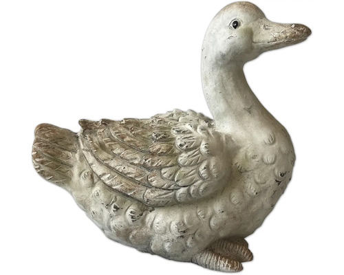Dekorative Gartenfigur einer Ente aus Steinguss