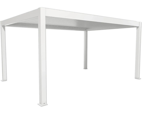 Weiße Aluminium Pergola mit Lamellendach für den Garten