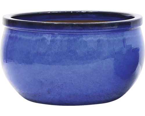 Blauer Keramikblumentopf