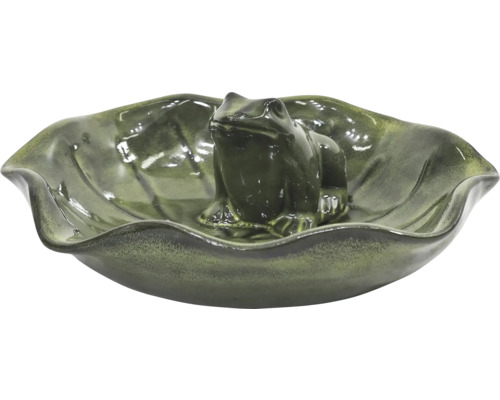 Dekorative Froschfigur in Blattform für den Gartenteich