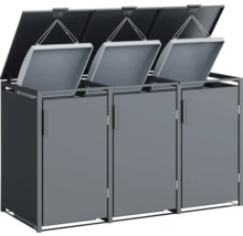 Système de tri des déchets avec trois conteneurs et ouvertures séparées