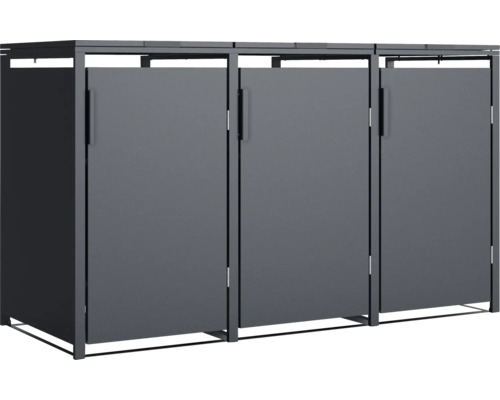 Cache-conteneur pour trois poubelles