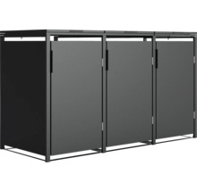 Cache-conteneurs pour trois poubelles