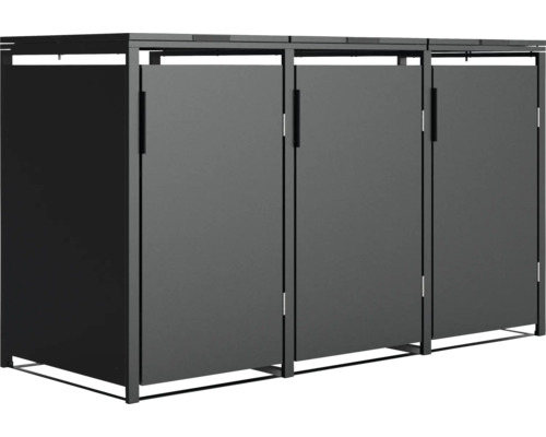Cache-conteneurs pour trois poubelles