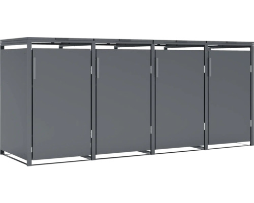 Cache-poubelles pour quatre poubelles