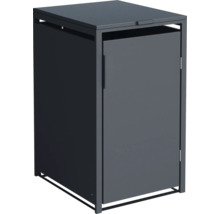 Cache-poubelle pour une poubelle avec porte et couvercle