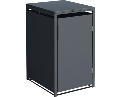 Cache-poubelle pour une poubelle avec porte et couvercle