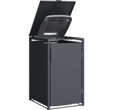 Cache-poubelle avec couvercle ouvert.